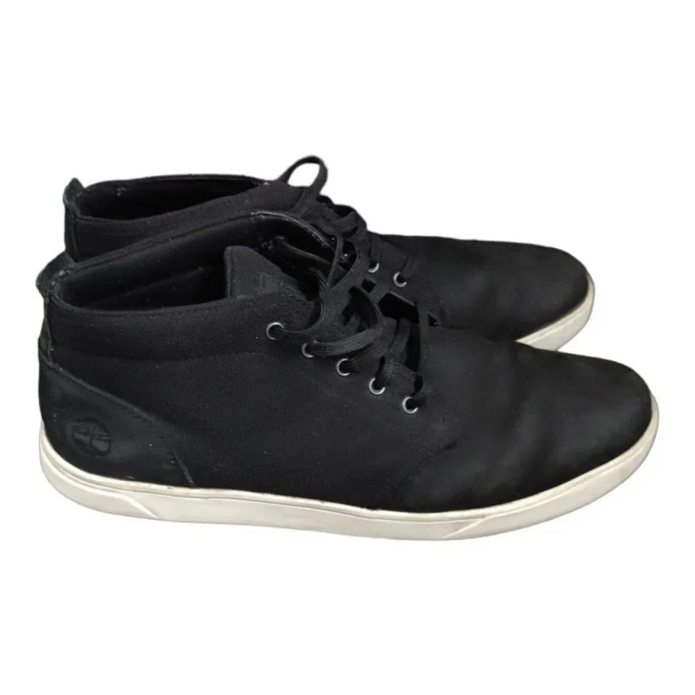 Timberland chukka boots sneakers Men's Size 12 Black canvas leather Groveton